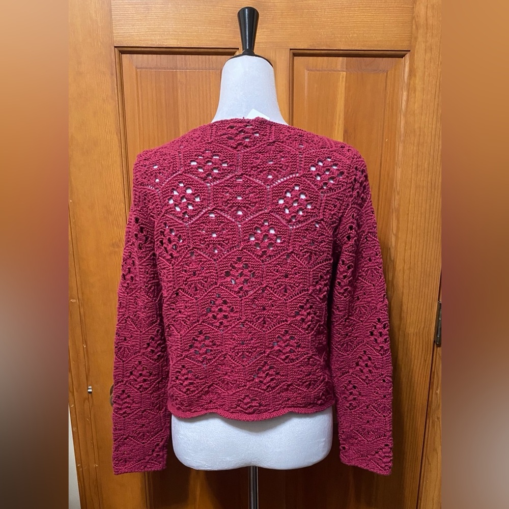 NWT Loft Honeycomb Shaped Pointelle Sweater - Picture 3 of 4